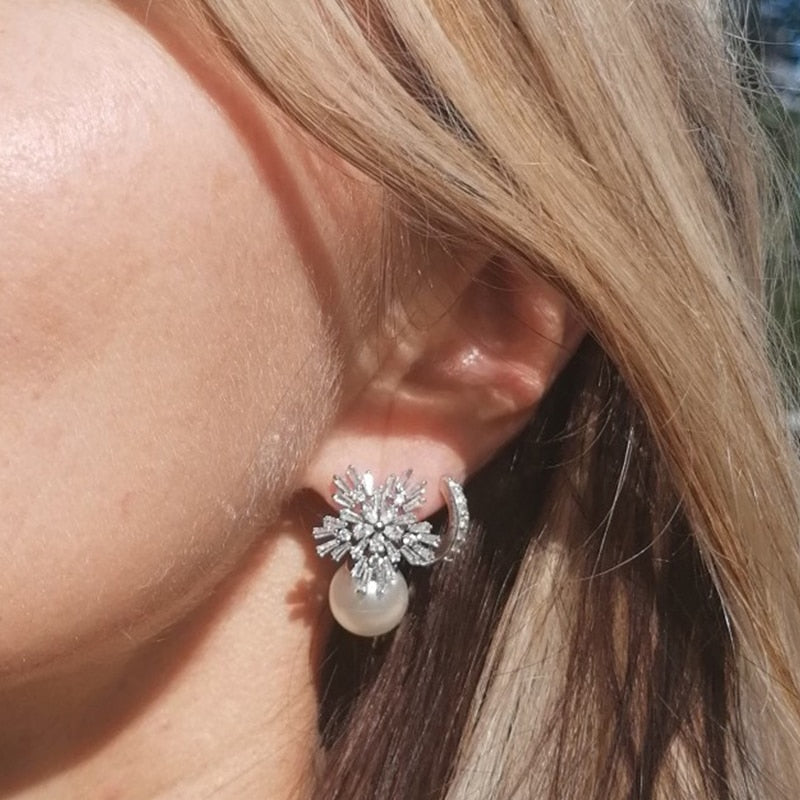 Crystal Pearl Earrings