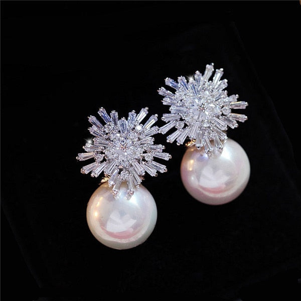 Crystal Pearl Earrings